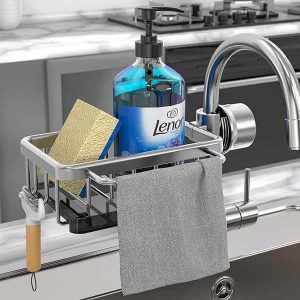 Faucet Gootsteen Organizer - Ruimtevaartaluminium, Geen Gereedschap Nodig | FAUCETUP
